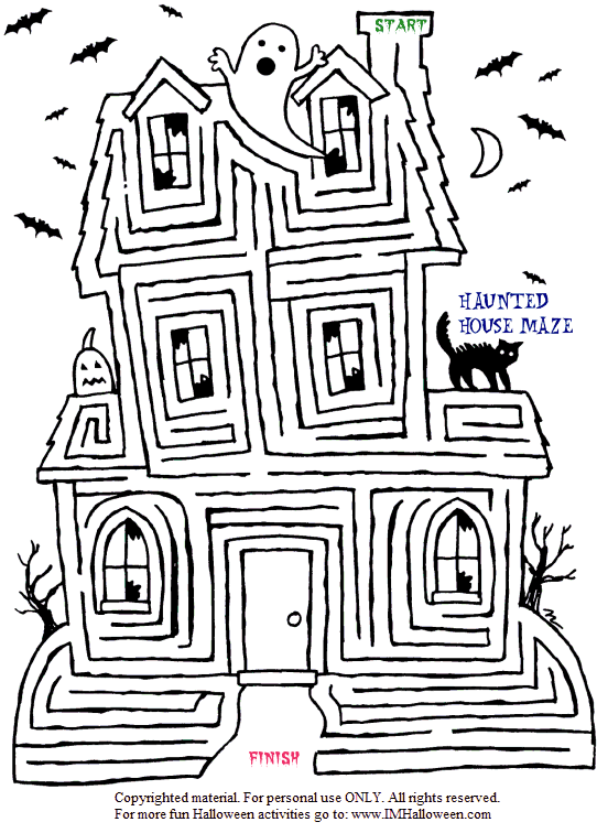 Spooky Halloween Haunted House Maze To Print Out And Color  More