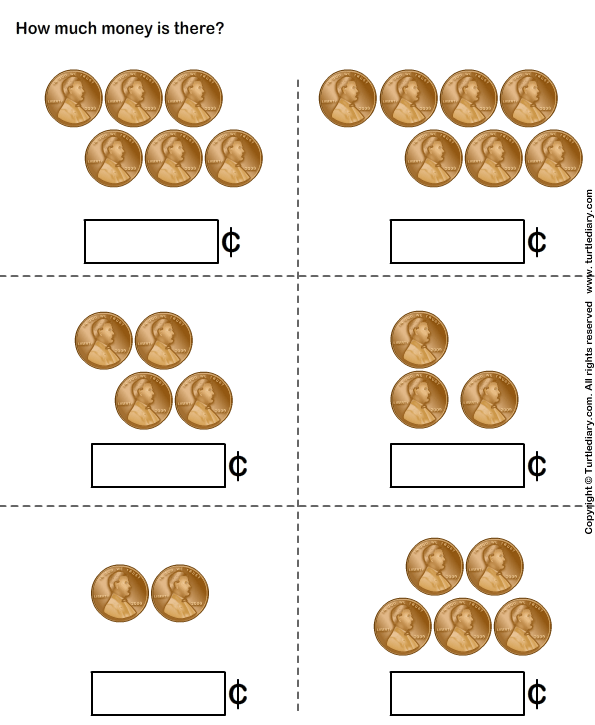 Download And Print Turtle Diary's Counting Pennies Worksheet  Our