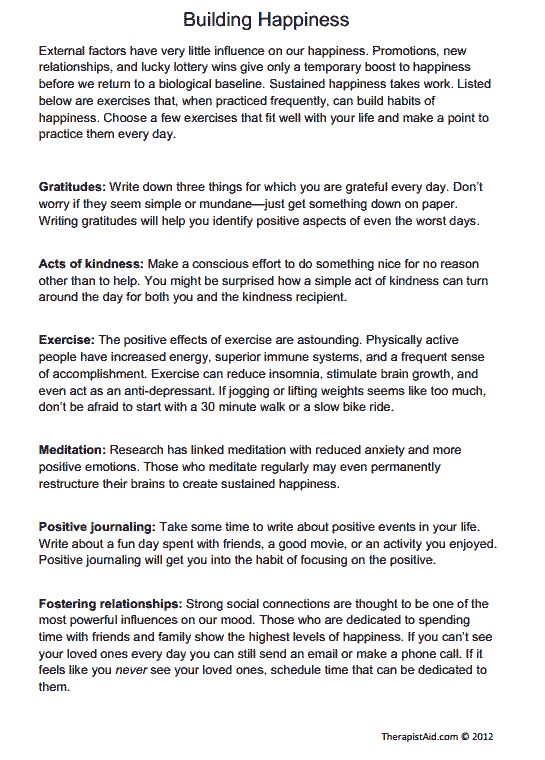 Building Happiness (exercises) (worksheet