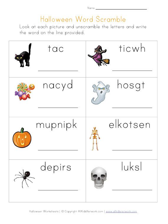 Halloween Word Scramble
