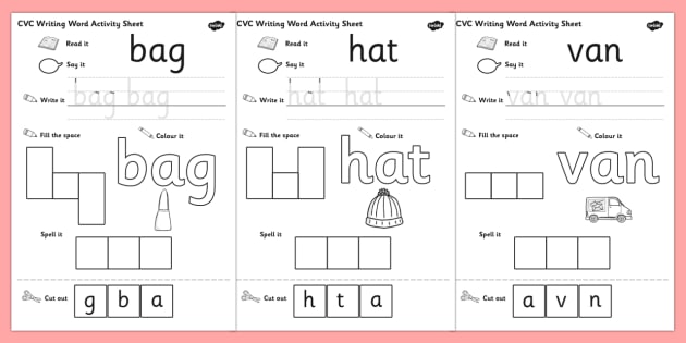 Cvc Writing Word Worksheet   Worksheet Pack A