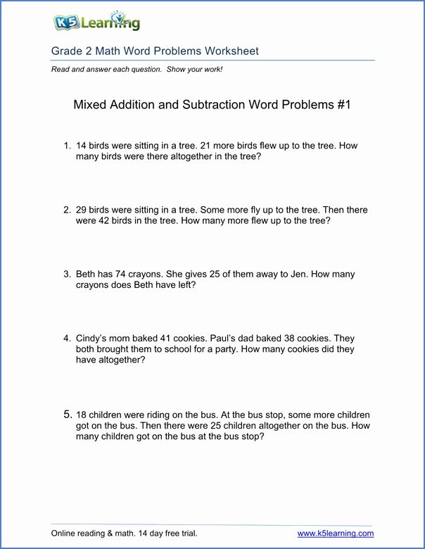 Interesting Worksheets For Grade 2 Maths Word Problems On Math