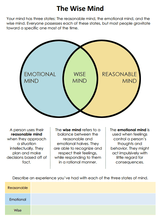 The Wise Mind (worksheet