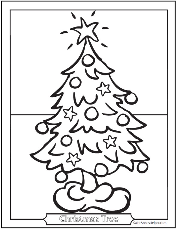 3 Christmas Tree Coloring Pages â¤+â¤