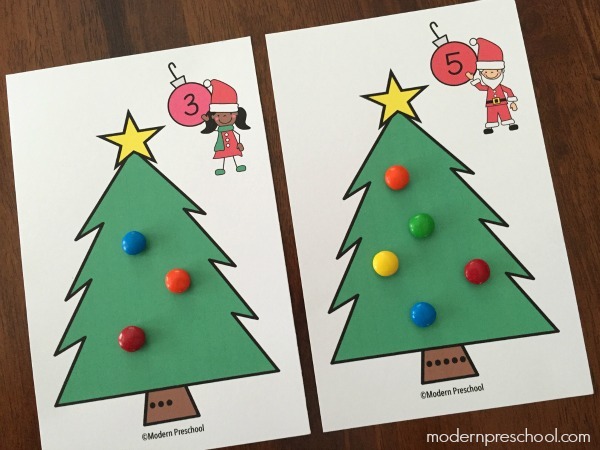 Christmas Tree Counting Number Cards