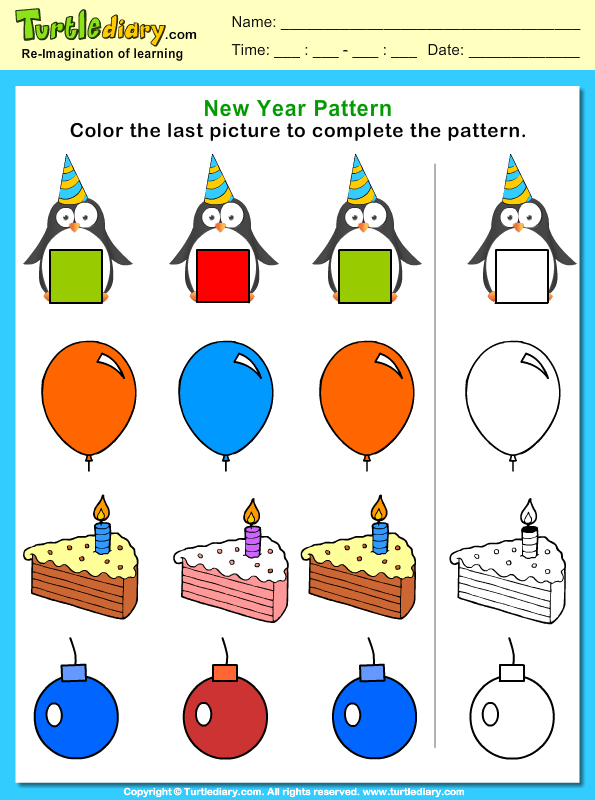 Color The Picture To Complete The Pattern Worksheet