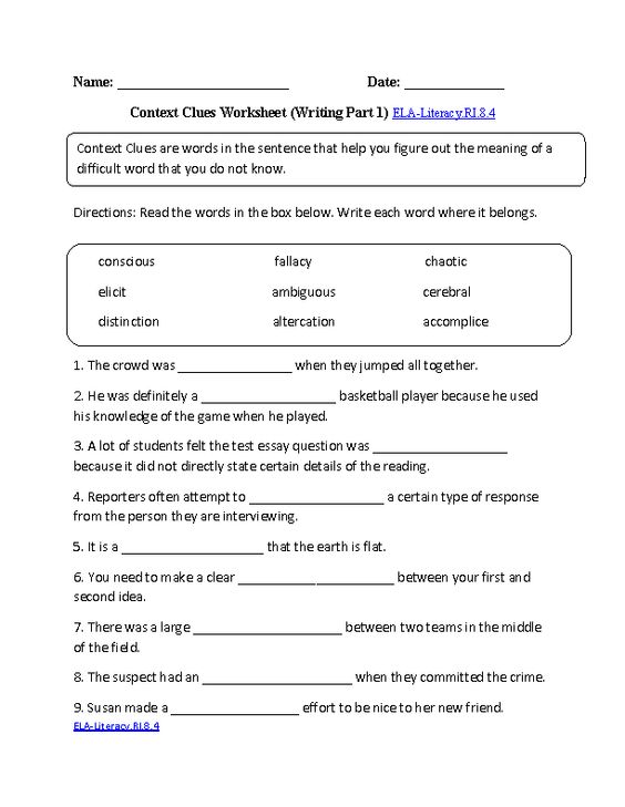 Cosy 8th Grade English Worksheets For Your 8th Grade Mon Core