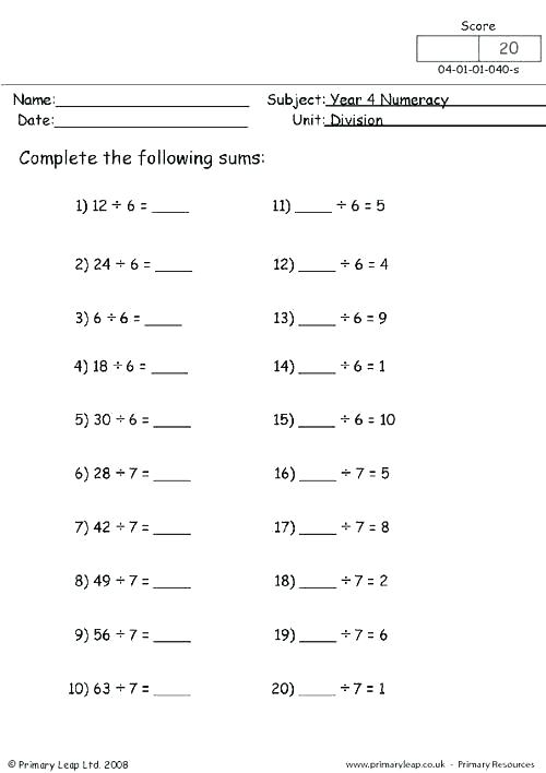 Division Tables Worksheets Times Tables And Division Worksheets 9