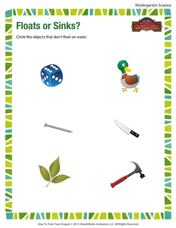 Floats Or Sinks Worksheet â Free Kindergarten Science Printables