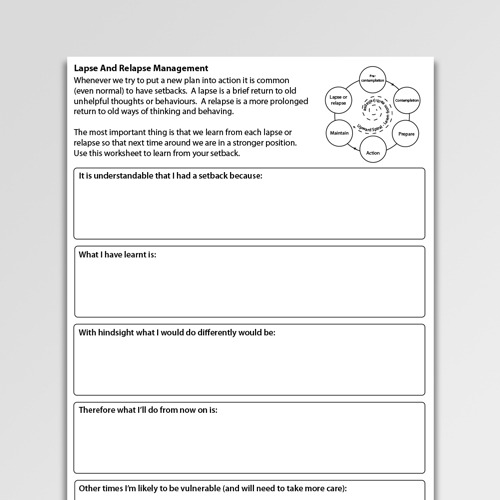 Addictions Worksheets For Professionals And Self