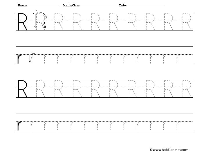 Free Tracing Letter R Worksheet