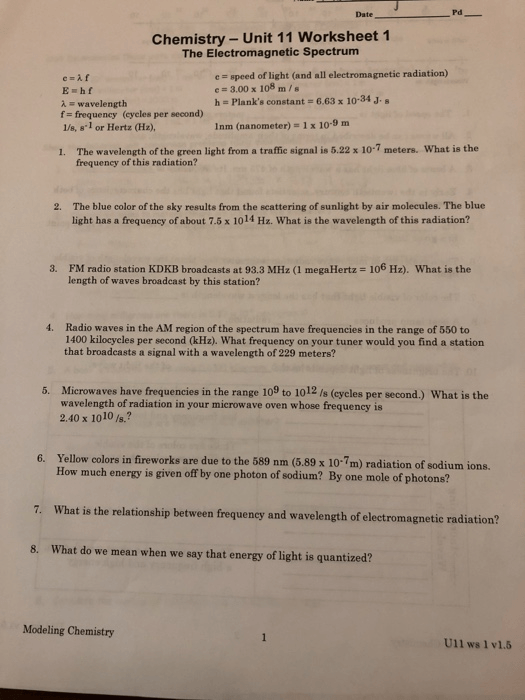 Solved  Pd Date Chemistry