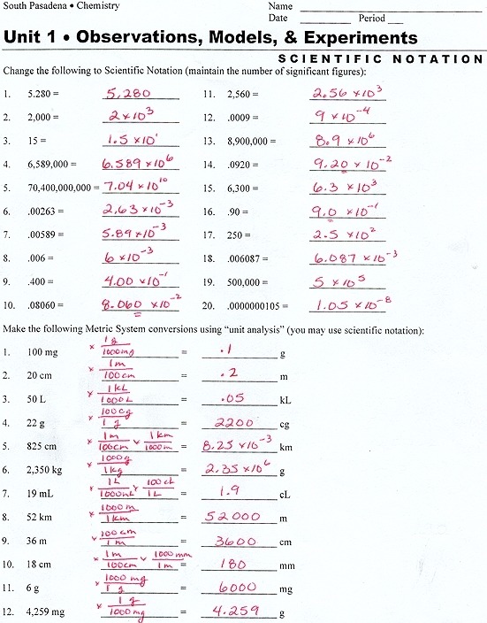 Metric System Conversion Worksheet With Answers The Best