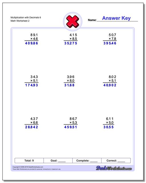 Multiplication With Decimals