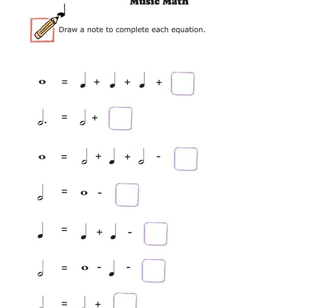 Fun And Learn Music Â» Music Worksheets â Music And Math