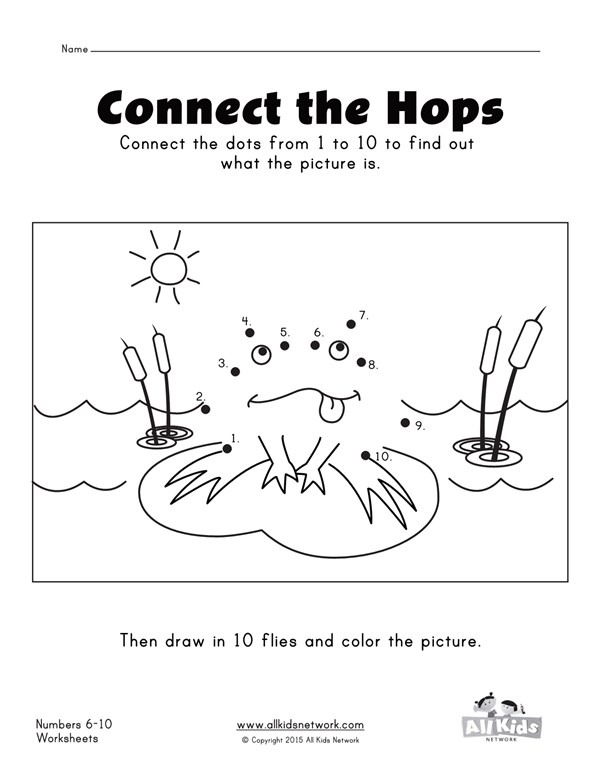 Connect The Dots Frog Numbers 1