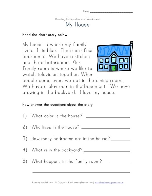Reading Comprehension Worksheets Reading Comprehension Worksheet