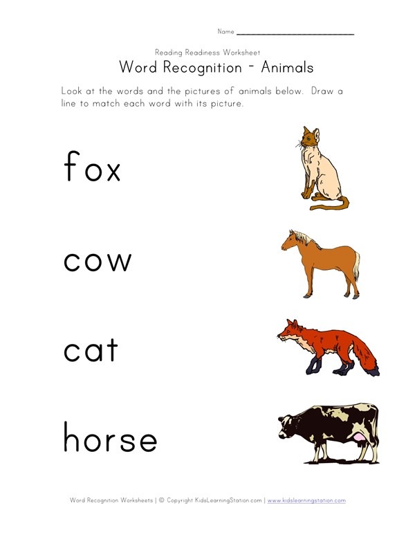 Recognize Words Worksheet