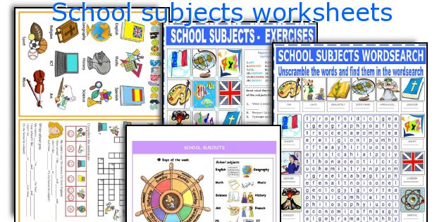 School Subjects Worksheets School Subjects Worksheets