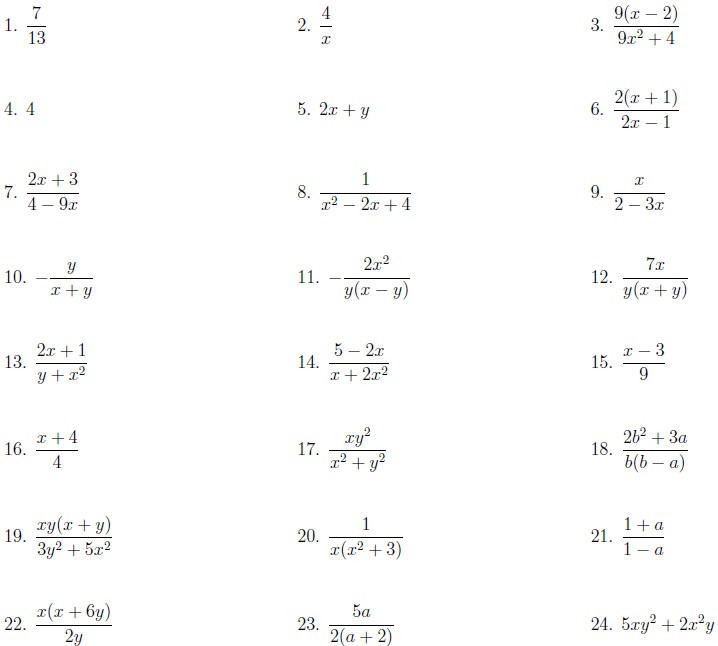 Fractional Exponents Worksheet Answers