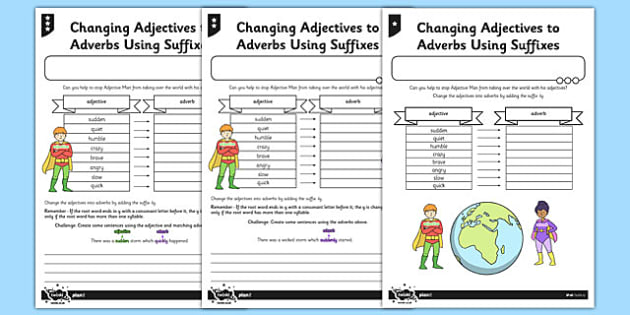 Changing Adjectives To Adverbs Using Suffixes Differentiated