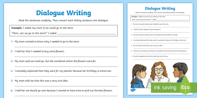 Dialogue Writing Worksheet