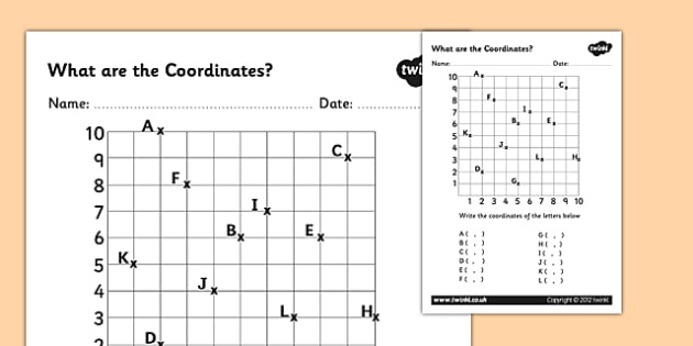 What Are The Coordinates Worsksheet