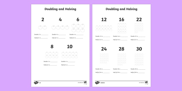 Ks1 Doubling And Halving Worksheet