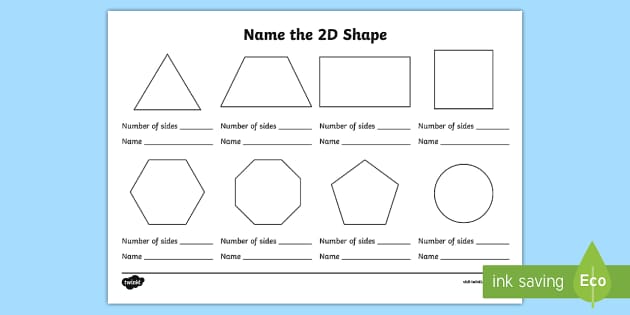 Name The 2d Shape Ks1 Worksheet