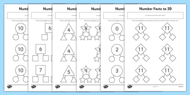 Number Facts To 20 Worksheet   Worksheets