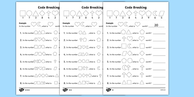 Place Value Code Breaking Worksheet   Worksheet Pack, Worksheet