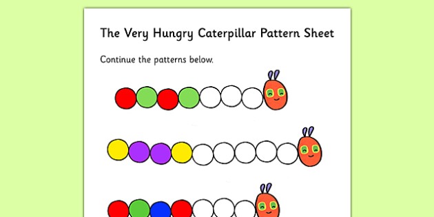 Color Sequences Worksheet To Support Teaching On The Very Hungry