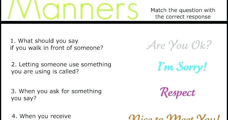 Teaching Table Manners Worksheets Table Table Manners Worksheet