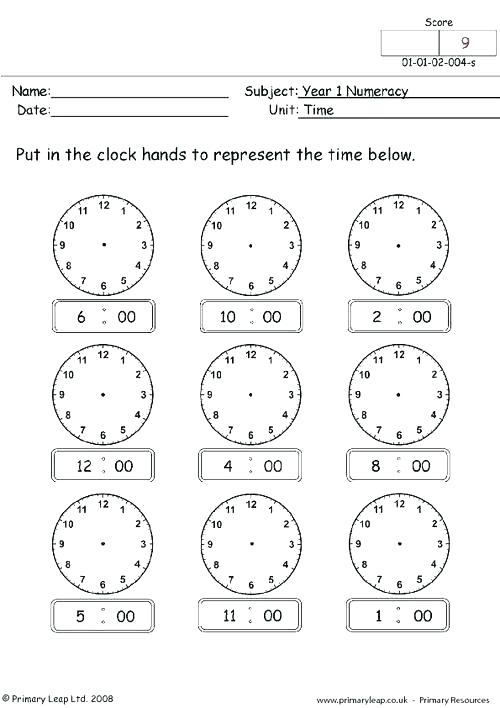 Time Worksheets For Grade 1 All Download And Share Adverb Of Place
