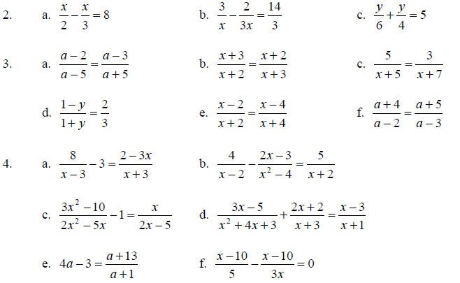 Algebraic Linear Equations With Fractions