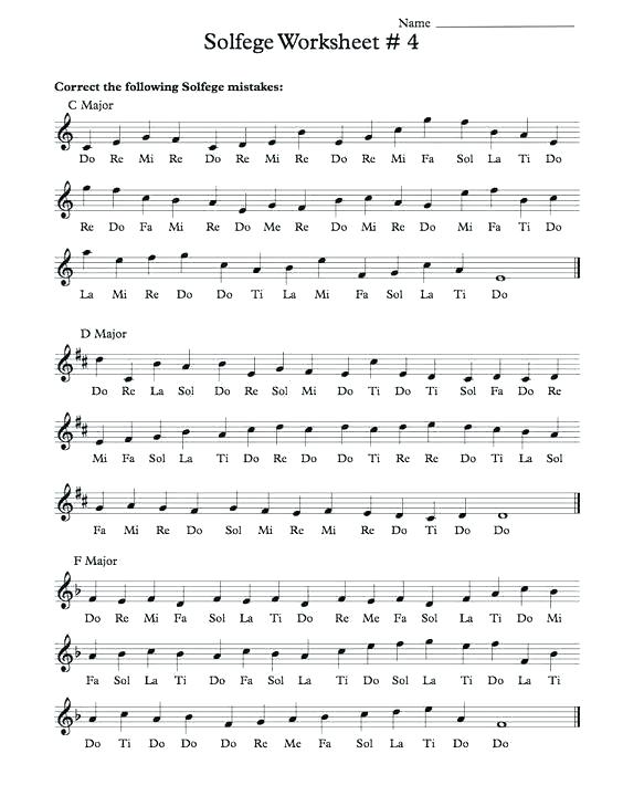 Music Solfege Worksheets