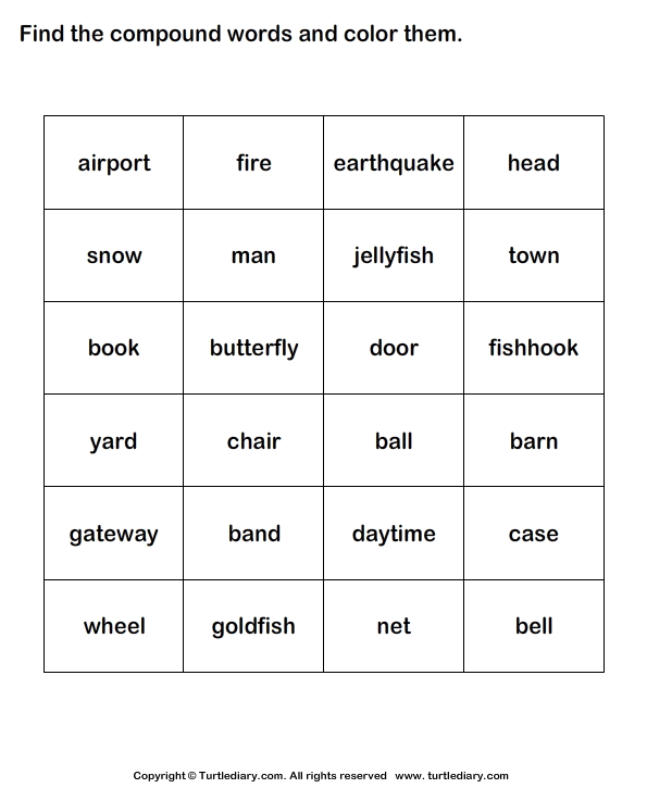 1st Grade Compound Words