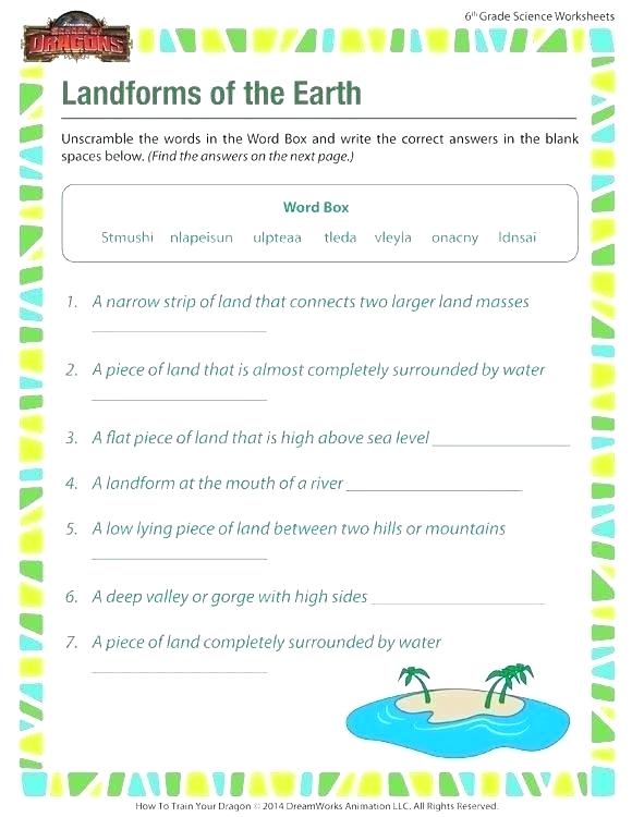 Science Landforms Worksheets