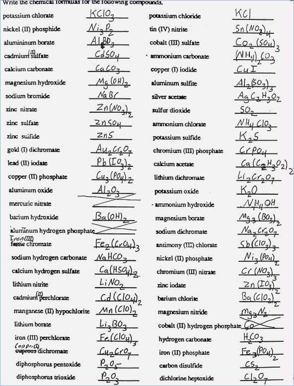 Writing Binary Ionic Formulas Worksheet Answers
