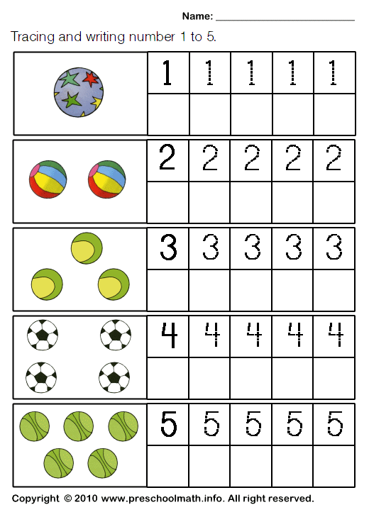 Preschool Writing Number Worksheets