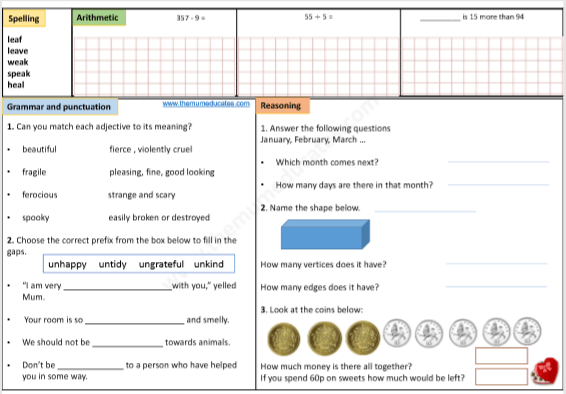 Year 3 Free Worksheets
