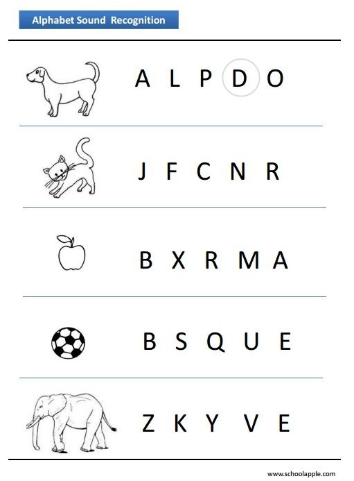 Alphabet Recognition Worksheet Www Schoolapple C