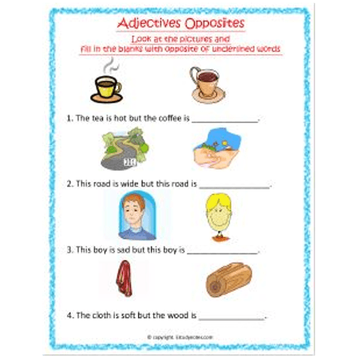 Adjectives Worksheet 8 Grade 1