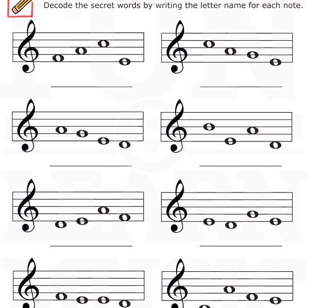 Music Notes Worksheets For Kids