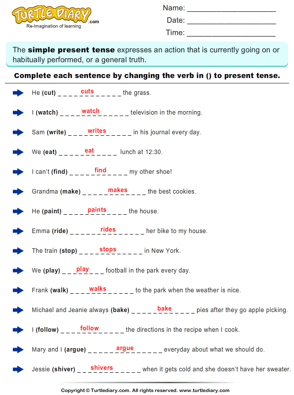 Lesson Plan For Tenses For Grade 4 English