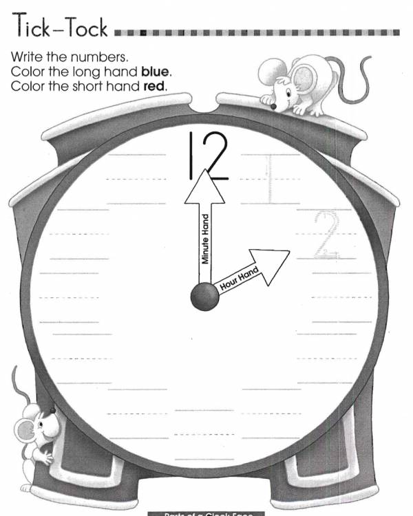 Labeling Parts Of A Clock