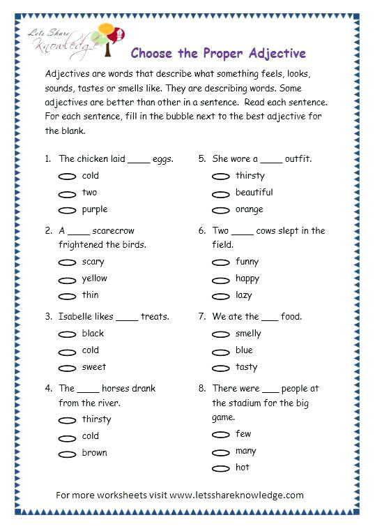 Adjectives Worksheet Grade 9 Activities Adjectives Worksheets