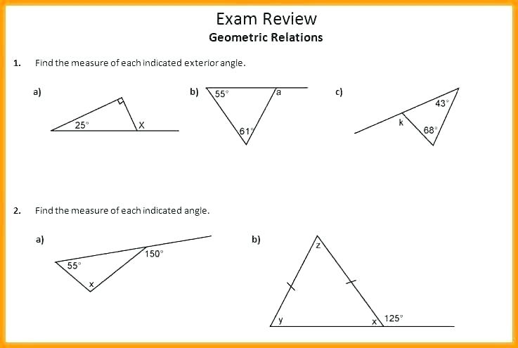 Angle Relationship Worksheets â Dzulfikar Com