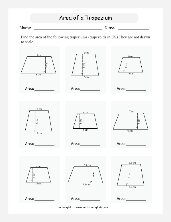 Area Of Trapezoid Worksheet Dividing Decimals Worksheet Volume Of