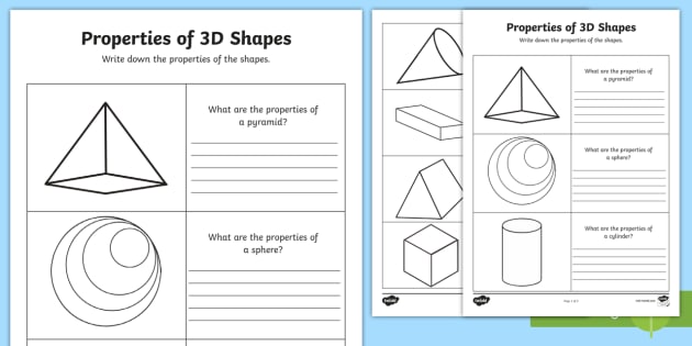 Year 2 Properties Of 3d Shapes Worksheet   Worksheets